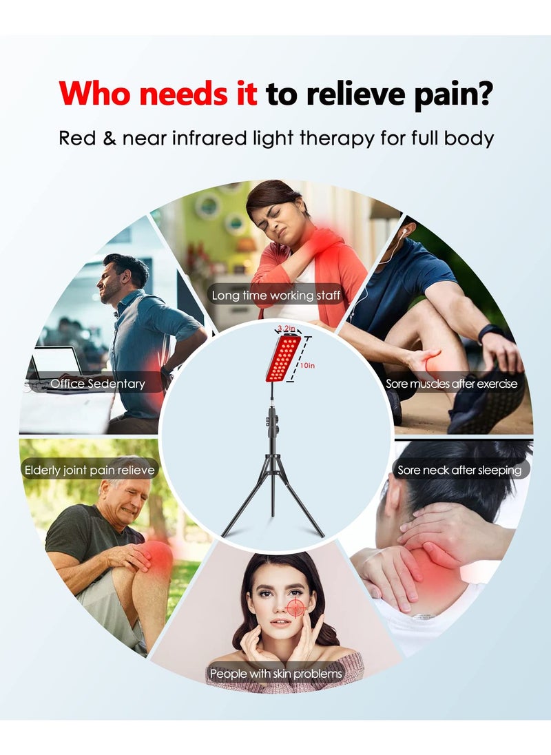 ASIV - Red Light Therapy Lamp, Infrared Light Therapy with Stand - 660nm Redlight and 850nm Near Infrared Light Device for Body Pain Relief Skin Care - Image 1
