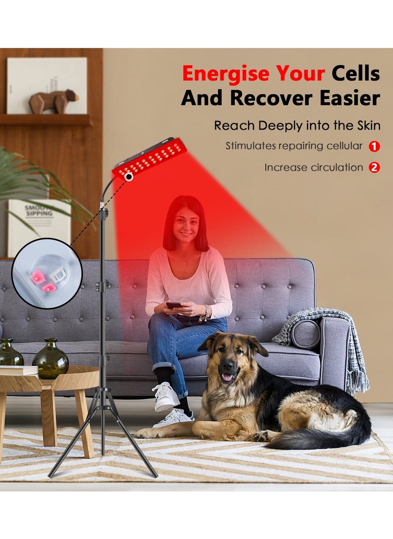 ASIV - Red Light Therapy Lamp, Infrared Light Therapy with Stand - 660nm Redlight and 850nm Near Infrared Light Device for Body Pain Relief Skin Care - Image 1