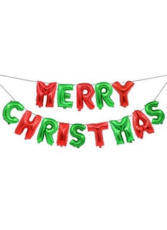 Soochat Soochat Merry Christmas Balloons, Christmas Letter Aluminum Foil Balloons Banner - Xmas Party Supplies Decorations Home Party Decor  - Image 1
