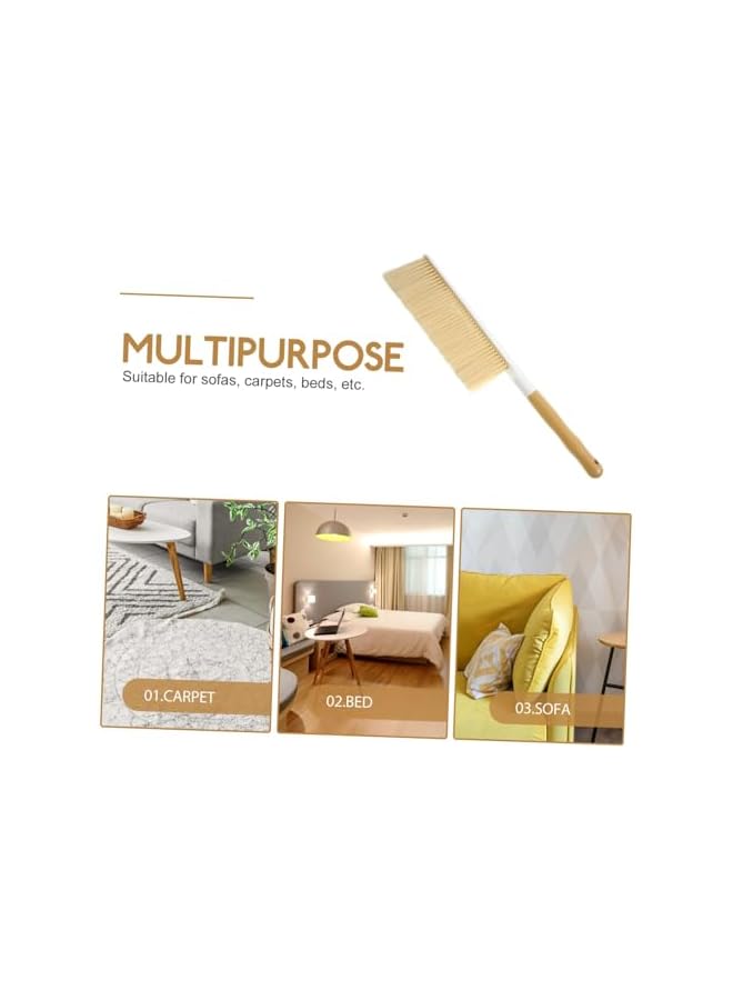 erorex Healeved Dust Brush Whisk Brooms Carpet Cleaning Brush Soft Bristle Hair Brush Soft Brush Cleaning Brushes for Household Use Brush Grubber Hair Broom Brush for Cleaning The Pet Beige - Image 3