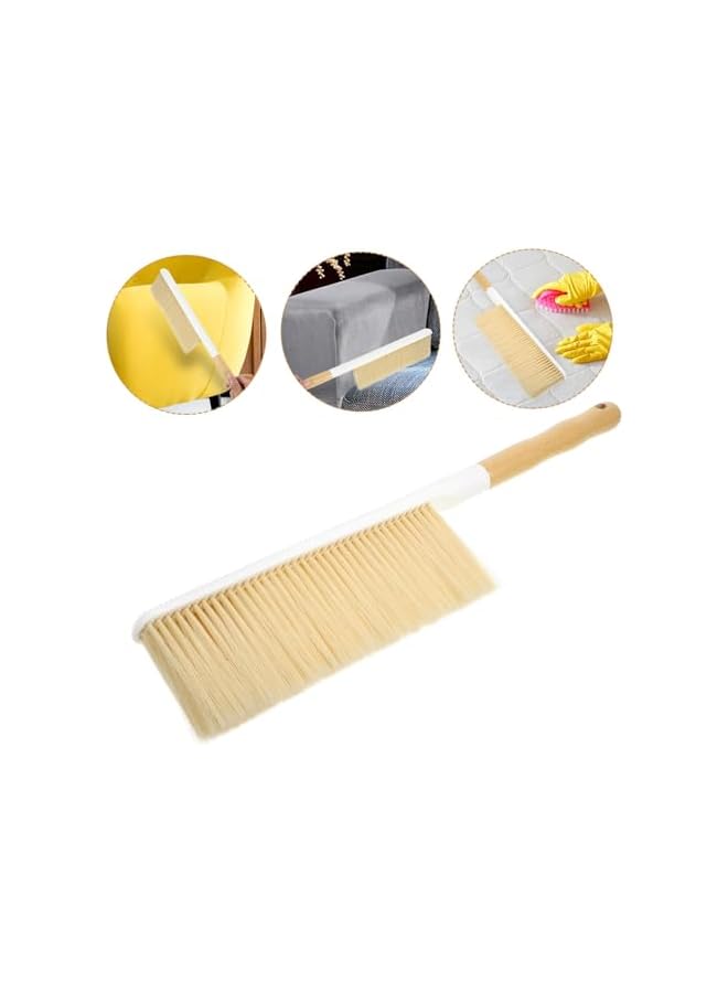 erorex Healeved Dust Brush Whisk Brooms Carpet Cleaning Brush Soft Bristle Hair Brush Soft Brush Cleaning Brushes for Household Use Brush Grubber Hair Broom Brush for Cleaning The Pet Beige - Image 2