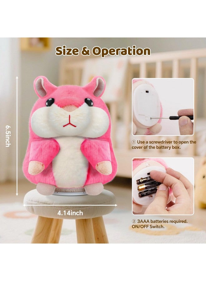 SANJOIN Kids Toddler Toys for Ages 2-4, Talking Hamster Repeats What You Say, Interactive Plush Repeating Toy for 2 3 4 5 6 8 Year Old Boy Girl Birthday Gift (Pink) - Image 4