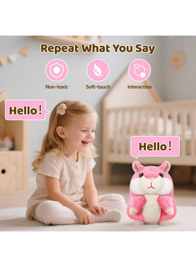 SANJOIN Kids Toddler Toys for Ages 2-4, Talking Hamster Repeats What You Say, Interactive Plush Repeating Toy for 2 3 4 5 6 8 Year Old Boy Girl Birthday Gift (Pink) - Image 2