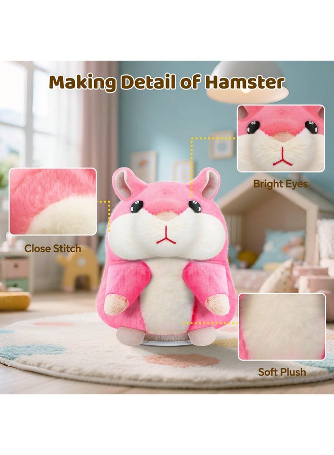SANJOIN Kids Toddler Toys for Ages 2-4, Talking Hamster Repeats What You Say, Interactive Plush Repeating Toy for 2 3 4 5 6 8 Year Old Boy Girl Birthday Gift (Pink) - Image 3