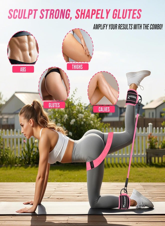 WOQQW Resistance Bands Set - Ankle Resistance Bands with Cuffs for Legs & Glute Workout, Fabric Booty Bands for Women, Home Gym Exercise Equipment for Hip, Pilates, Fitness, Yoga, Physical Therapy - Image 4