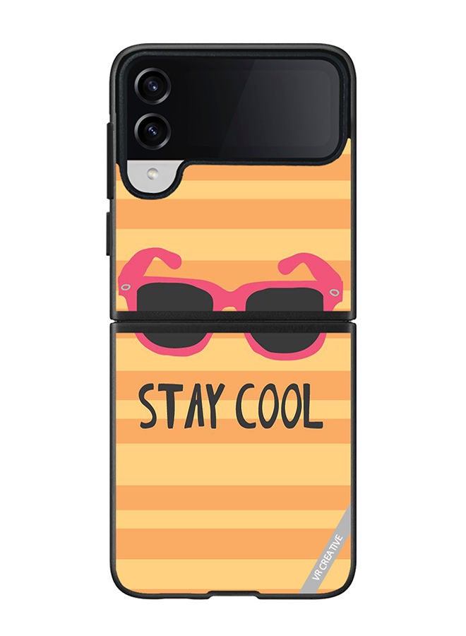 VR CREATIVE Protective Case Cover For Samsung Galaxy Z Flip4 Stay Cool Design Multicolour - Image 1