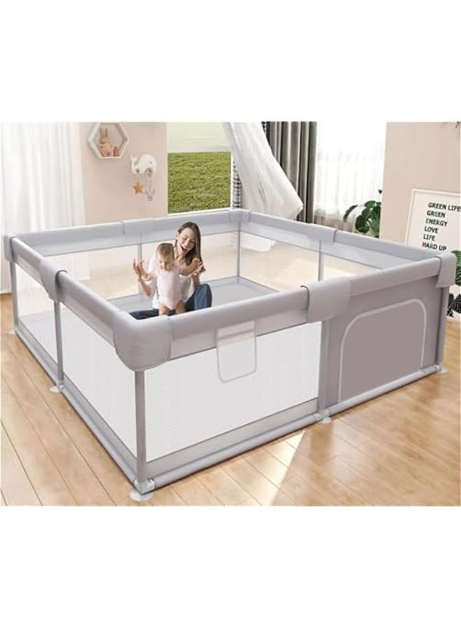 Beauenty Baby Playpen 120*180cm, Play Pens for Babies and Toddlers Baby Fence Baby Play Yards for Indoor & Outdoor with Breathable Mesh Anti-Fall Playpen - Image 1