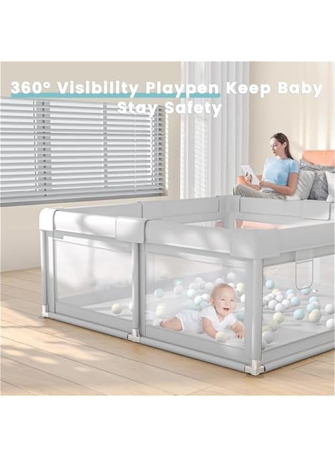 Beauenty Baby Playpen 120*180cm, Play Pens for Babies and Toddlers Baby Fence Baby Play Yards for Indoor & Outdoor with Breathable Mesh Anti-Fall Playpen - Image 3