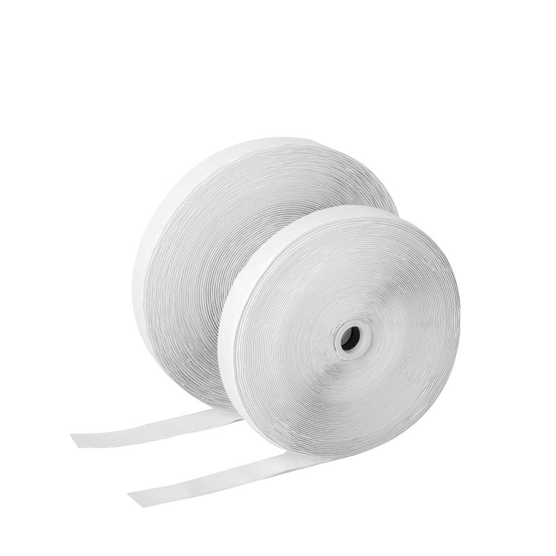 Hook Loop WELPRO Nylon Self Adhesive Strong Glue Fastener Interlocking Tape for Sewing Crafts, DIY, Clothes, Shoes | Sticky Back Hook & Loop Tape for Stationary, Tools (White, 25MM, 2MTR) - Image 1