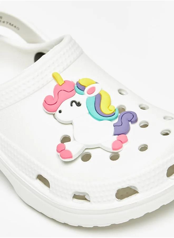 أكوا Girls Unicorn Applique Clogs with Backstrap
