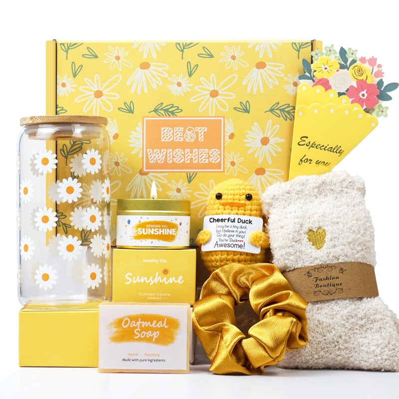 LUICONMO Gift Baskets for Women, Unique Birthday Gifts for Women, Best Friend Birthday Gift, Inspirational Gift Set Box, Christmas Gifts for Woman Her Teen Girl Sister Friendship- Brighten up Her Day! - Image 1
