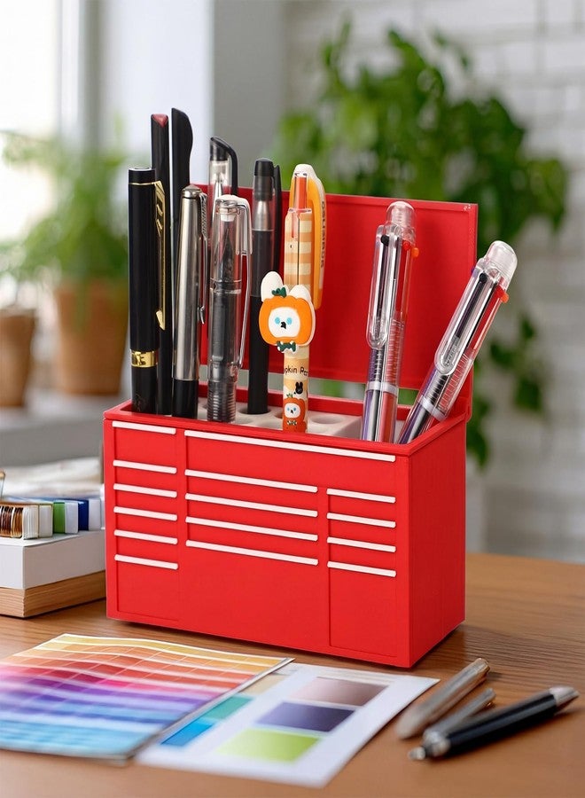YooNotee 5.7 x 2.4 x 2.8 Inch Workbench Toolbox Pen Holder Workbench Gifts Toolbox Organizer for Desk Tools Pens Work Decor Gift for Colleagues Mechanics Woodworkers DIY - Image 5