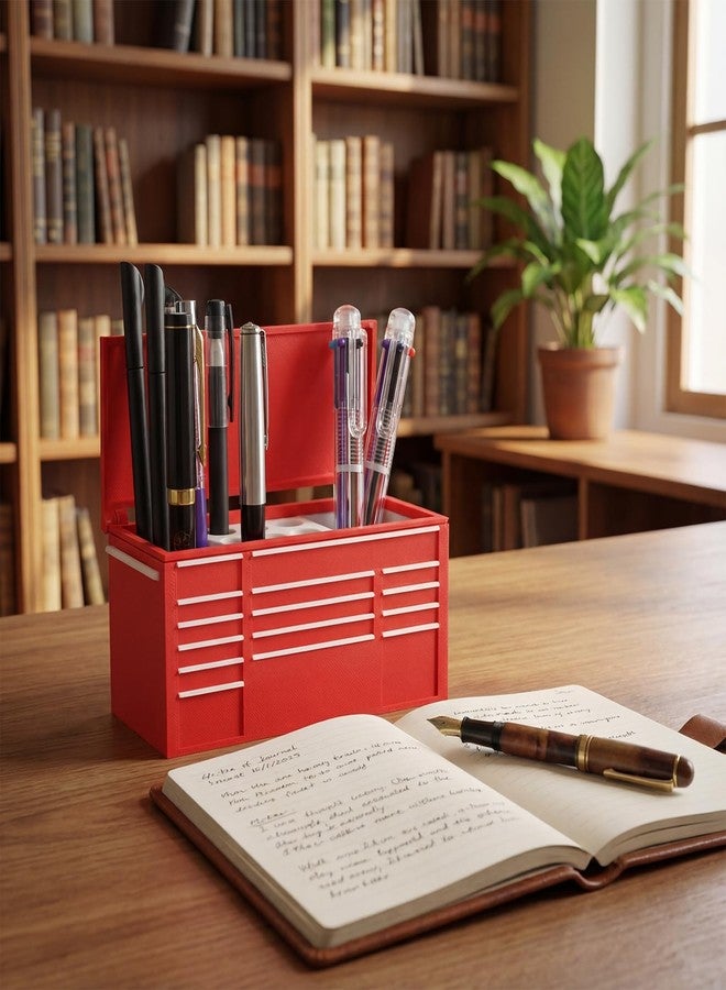 YooNotee 5.7 x 2.4 x 2.8 Inch Workbench Toolbox Pen Holder Workbench Gifts Toolbox Organizer for Desk Tools Pens Work Decor Gift for Colleagues Mechanics Woodworkers DIY - Image 3