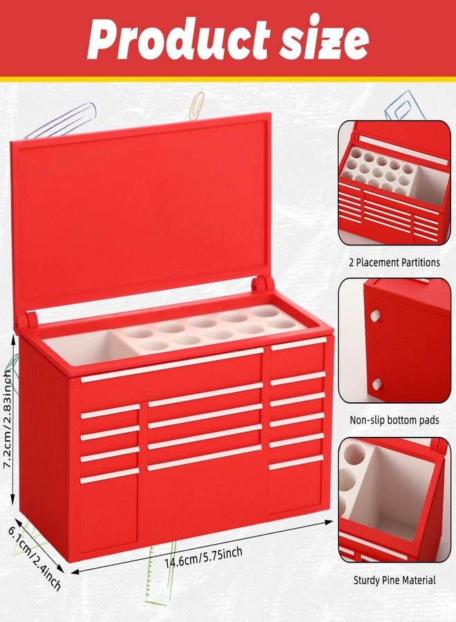 YooNotee 5.7 x 2.4 x 2.8 Inch Workbench Toolbox Pen Holder Workbench Gifts Toolbox Organizer for Desk Tools Pens Work Decor Gift for Colleagues Mechanics Woodworkers DIY - Image 2