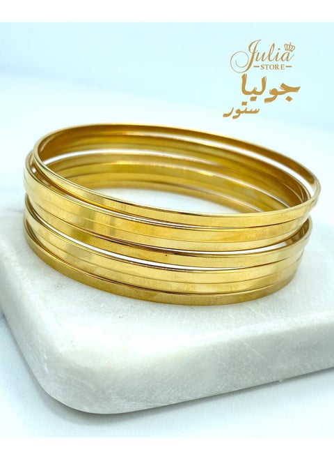 Delicate Simple Love Bangle Bracelets Set Of 6