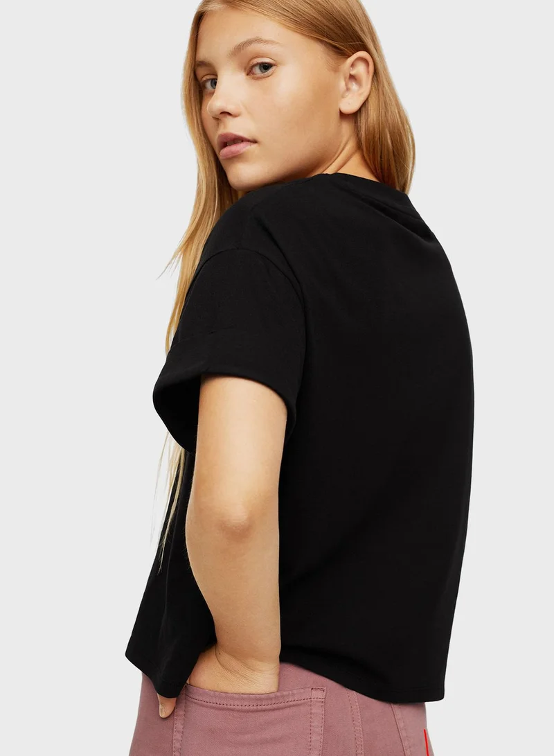 MANGO Kids Embroidered T-Shirt