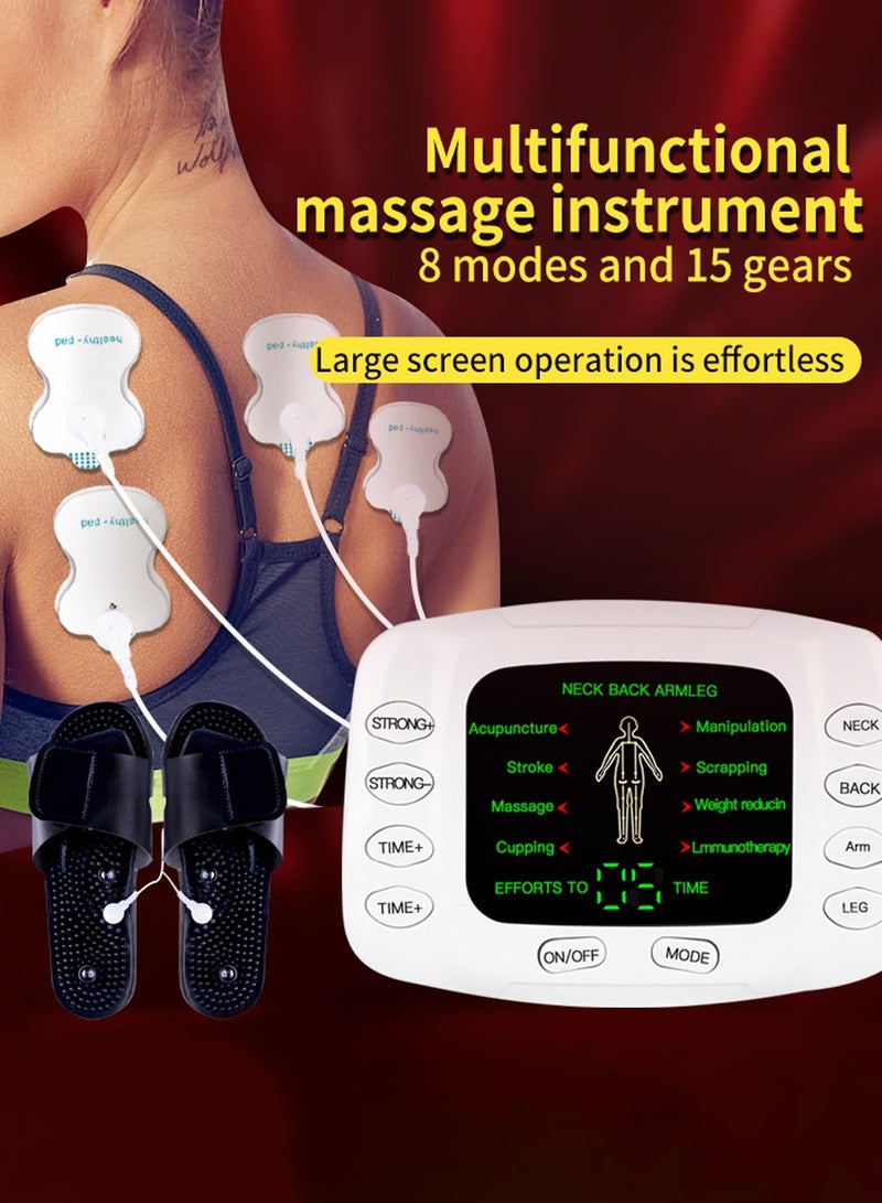 جهاز تدليك النبض الإلكتروني متعدد الوظائف، جهاز تدليك العضلات القابل لإعادة الشحن مع شباشب تدليك، جهاز تدليك رقمي لالتهاب الجراب والتهاب الأوتار وعرق النسا - Image 2