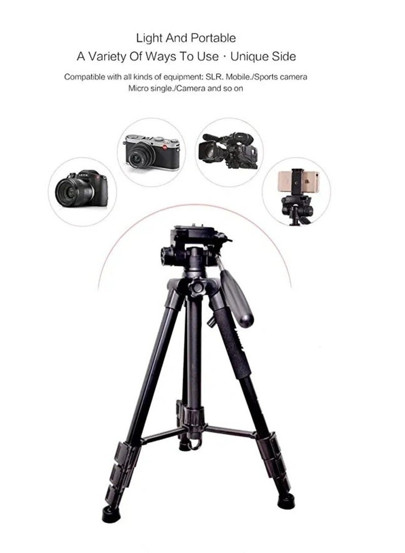 Jmary 2234 Professional Aluminium Alloy Tripod Stand - 3-Way Swivel Pan Head - Image 2