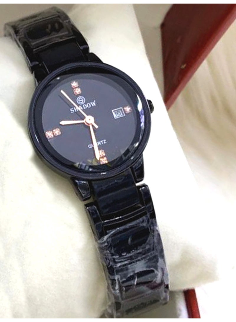 SHADOW Luxury Couple Watch Set - Premium Stainless Steel Matching Wristwatches with Date Display and Crystal Indices - Image 5