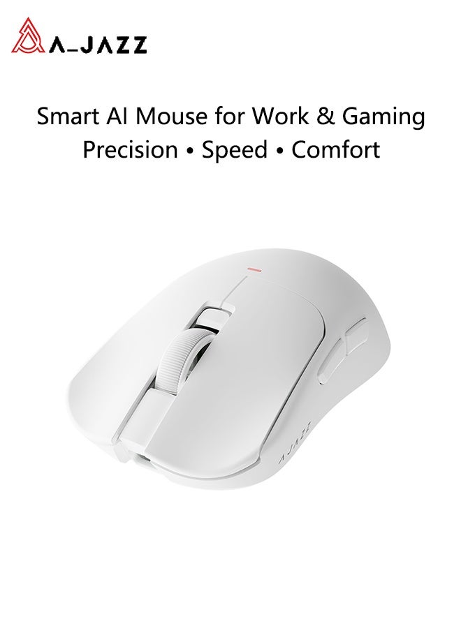 A-jazz AJ200 NL AI Wireless Gaming Mouse - Triple Mode (2.4G/Bluetooth/Wired) - PAW3311 Sensor, 24000 DPI, 1000Hz, 63g Lightweight, 500mAh - AI Voice Interaction, Ergonomic Ribbed Frame - Image 1