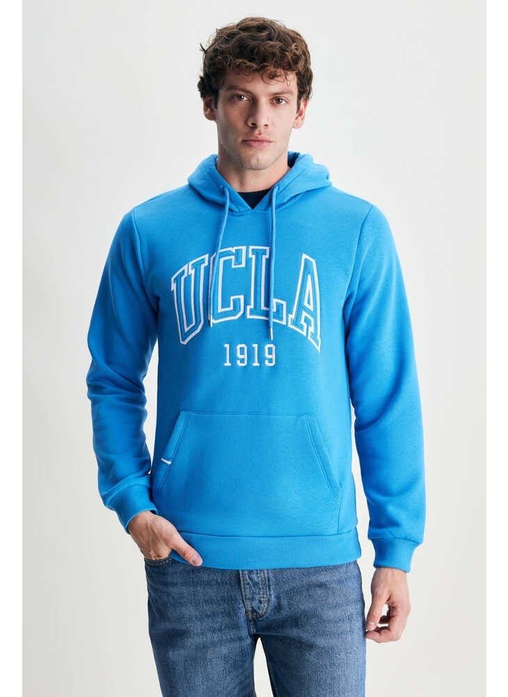 UCLA Jepsen Blue Hooded Embroidered Standard Fit Men's Sweatshirt  - Image 2