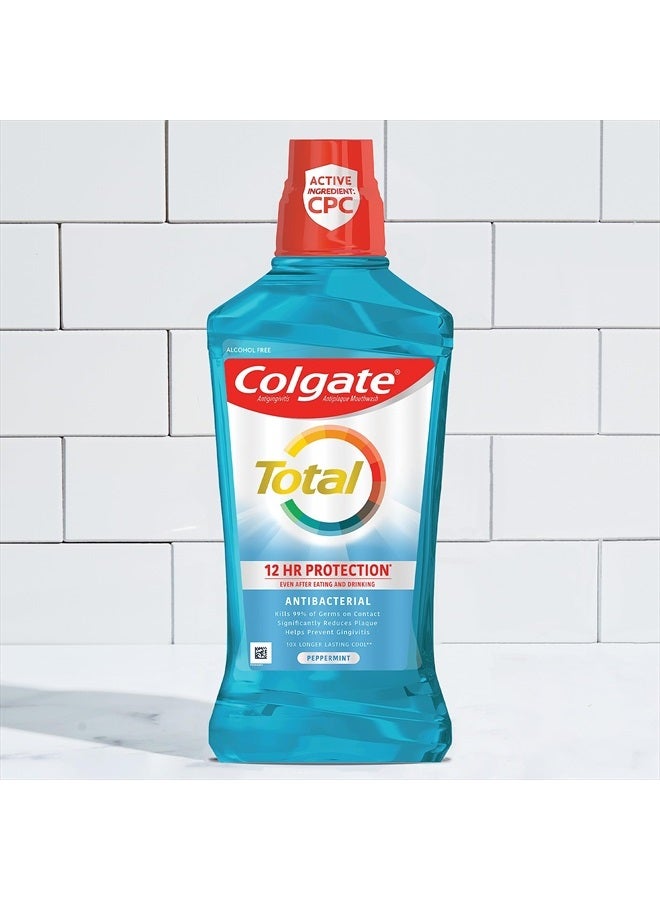 Colgate Total Advanced Pro-Shield Alcohol Free Mouthwash, Antibacterial Formula, Peppermint Blast, 33.8 Ounce - Image 2