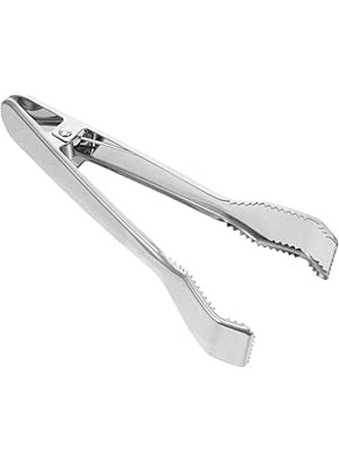 Stainless Steel Food Clip Tooth Mirrored Surface Ice Clamp for Buffet Barbecue Home Parties - Image 1