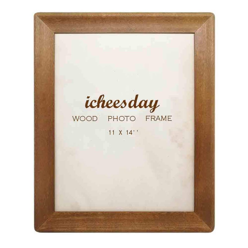 icheesday Rustic Picture Frames 11x14 Made of Brown Solid Wood for Wall Mounting Display Photos Diploma Certificate Award