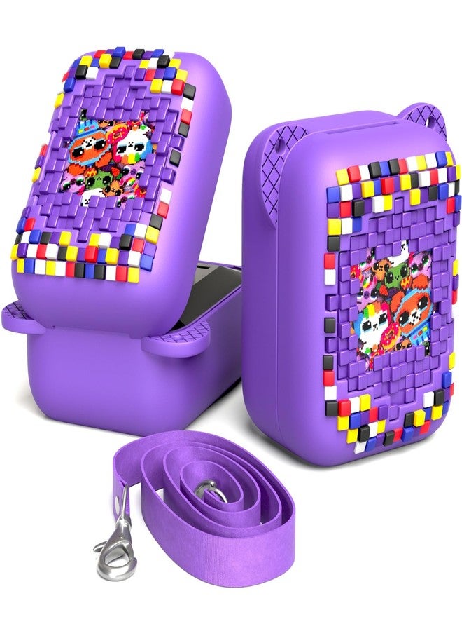 Rome Tech Silicone Case for Bitzee Interactive Toy Digital Pet and Case - 2 in 1 Protective Cover + Lanyard for Bitzee Pet Toy - Purple - Image 1