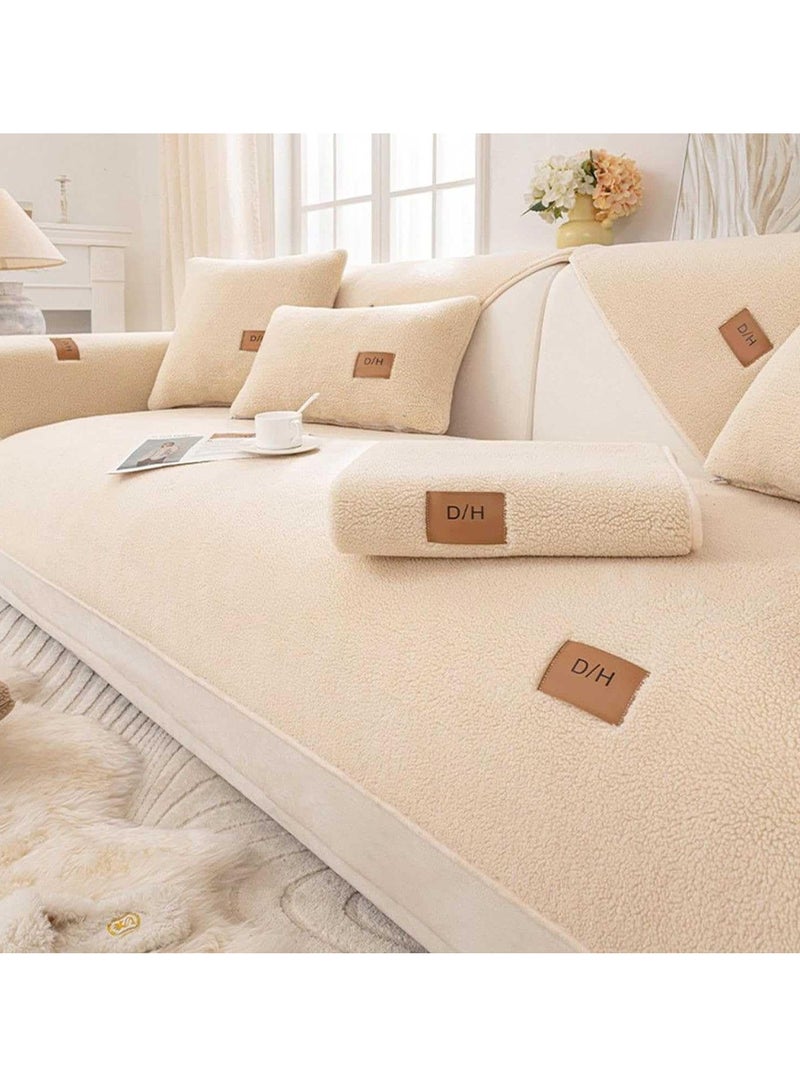 عام الصوف نسيج الأثاث حامي - لينة الشتاء غطاء أريكة - آلة قابل للغسل السجاد للكلاب والقطط - سهلة التنظيف - يحمي أرضيات مريحة والحيوانات الأليفة - بلون خالص - Image 1