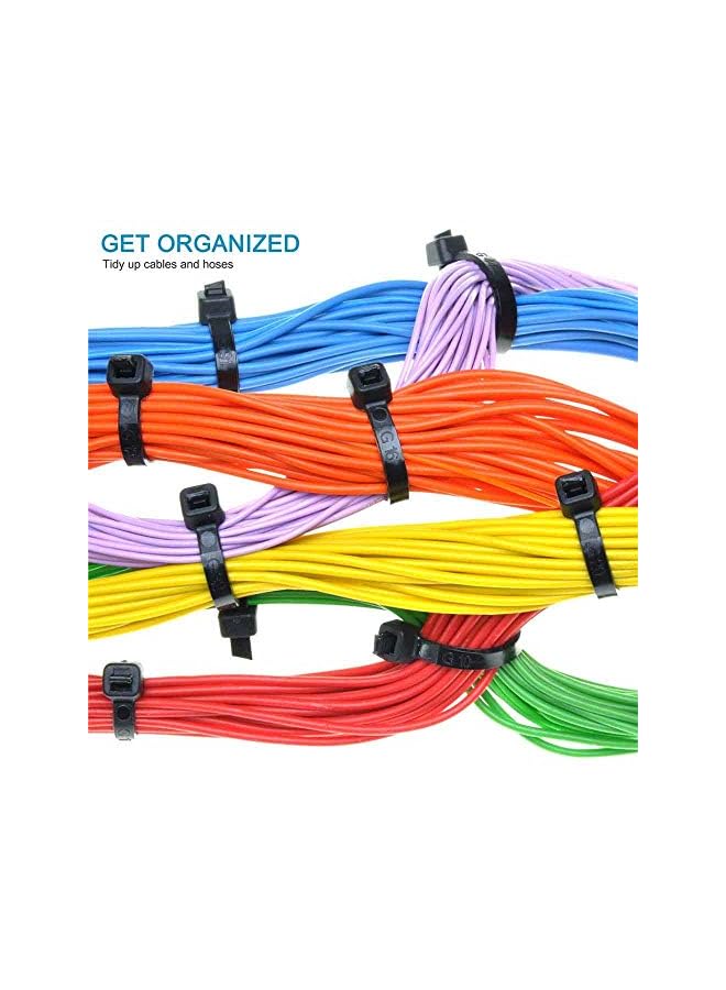 250pcs Cable Zip Ties Heavy Duty Premium Plastic Wire Ties - with 35 Pounds Tensile Strength, Self-Locking Black Nylon Tie Wraps for Indoor and Outdoor (11.8inch)