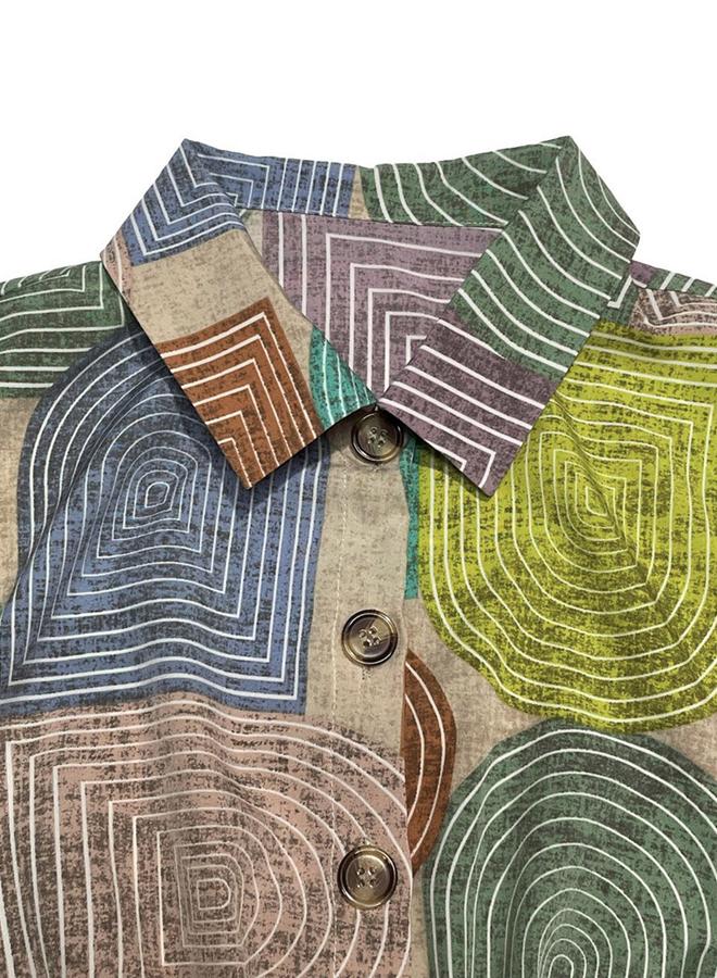 Take Two Geometric Print Belted A-Line Mini Dress - Image 5