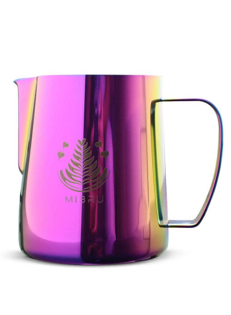 ميبرو بتشر حليب مع مقياس لتحضير القهوة و الكابتشينو وتبخير احترافي إبريق لصنع رغوة الحليب من الستانلس ستيل زهري 400 مل - Image 2