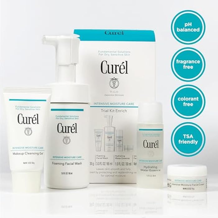 Curel Japanese Skin Care Travel Size Toiletries, for Dry, Sensitive Skin, Travel Size Face Wash, Lotion, & Makeup Remover - Image 2