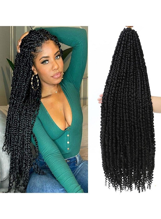 Flagship Passion Twist Hair 30 Inch Pretwisted Long Crochet Pre Looped Bohemian Curly End For Black Women Water Wave Braids Extensions (1B/30Inch/ 6Packs) - Image 2