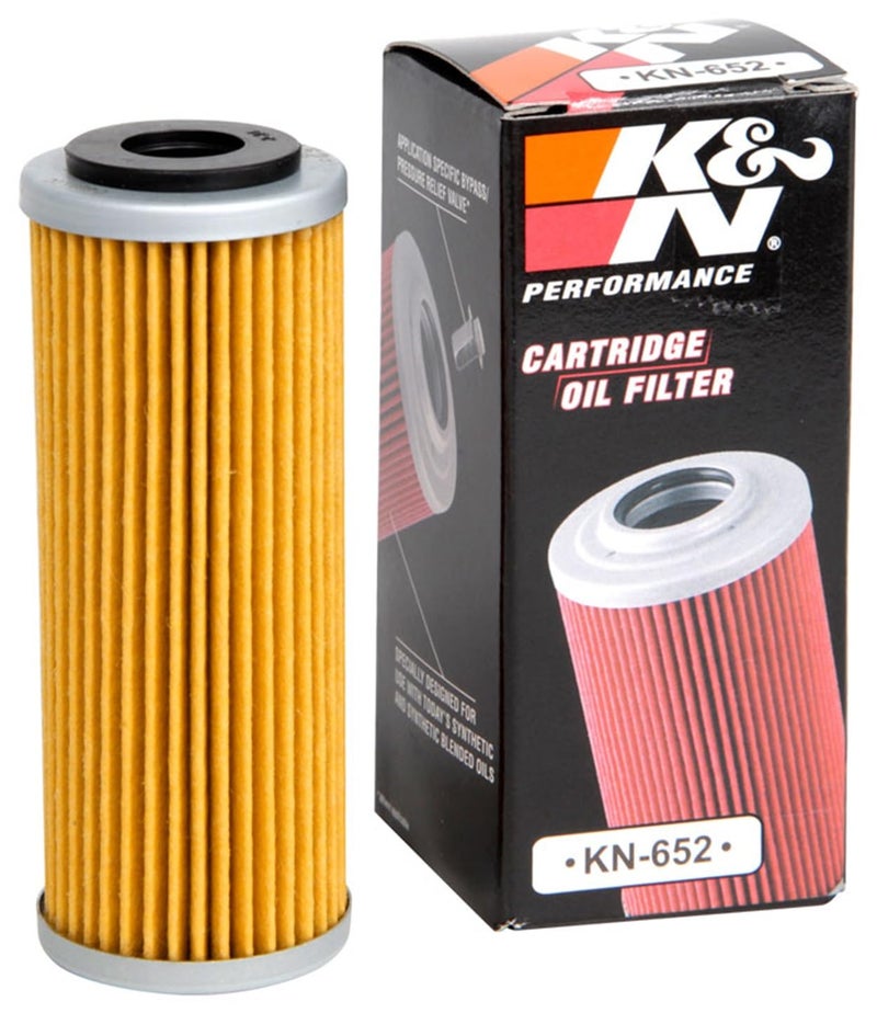 KN Motorcycle Oil Filter High Performance Premium Designed to be used with Synthetic or Conventional Oils Fits Select KTM Husqvarna Vehicles KN652