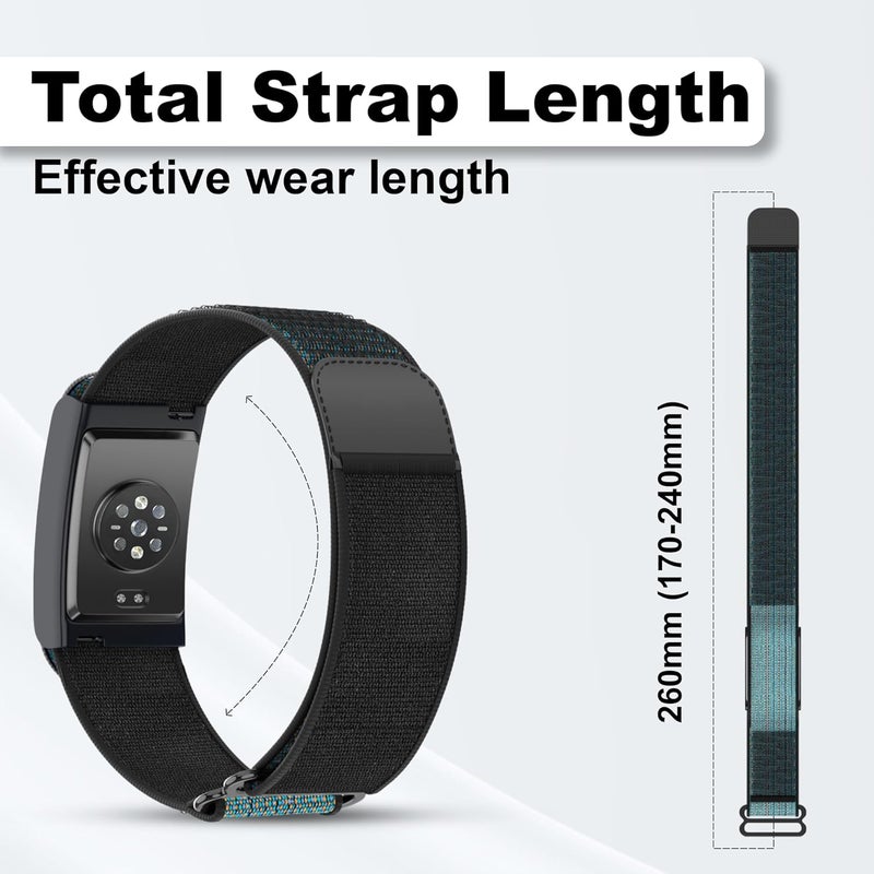 دادو حزام بديل من النايلون ، متوافق مع سوار Amazfit Helio – سوار رياضي قابل للتعديل وجيد التهوية لتتبع اللياقة البدنية، مريح للارتداء طوال اليوم - Image 3