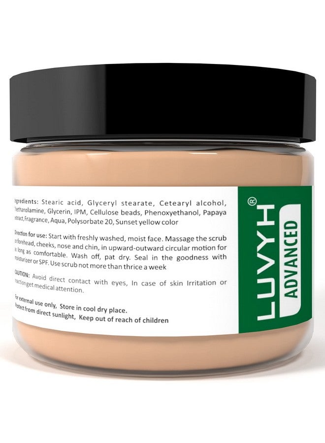 Luvyh Papaya Rejuvenating Face Scrub (100g) Cream Scrub for Skin Nourishing by Clearing Impurities and Clogged Pores For Spot Removal, Brightening & Lightening With Papaya Extracts Revitalizing Tan Removal Scrub for All Skin Types No Parabens, No Mineral Oil, No Sulphate, No Silicone - Image 2