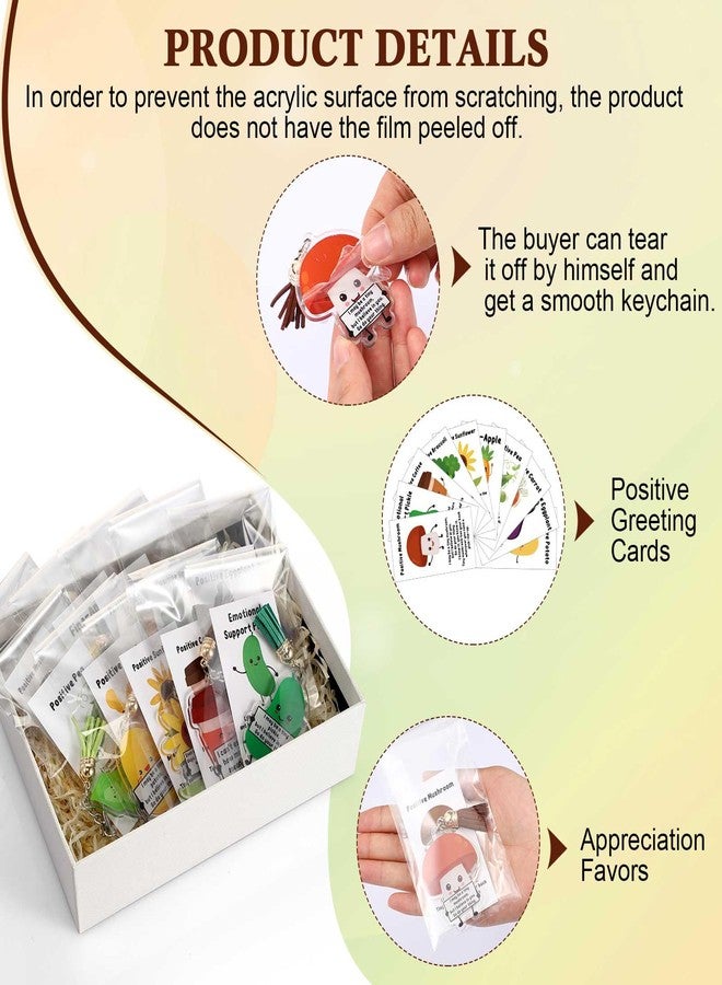 Siifert 50 Sets Positive Support Keychains Appreciation Gifts for Coworkers Employee Christmas Thanksgiving Funny Positive Gifts - Image 3