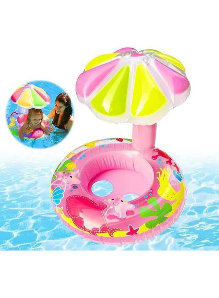 عوامة اطفال شكل مشرم مظلة شمسية للأطفال والرضع تحميهم من حرارة الشمس بألوان جذابة - Image 3