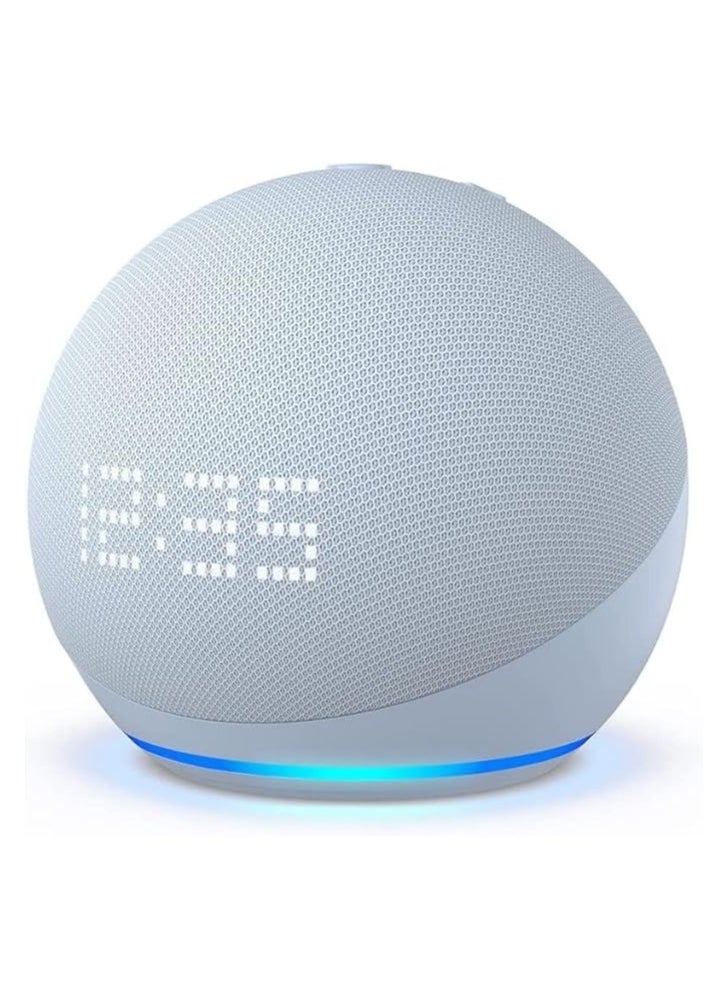 ECHO - Echo Dot (5th generation) smart speaker with clock and Alexa | | Use your voice to control smart home devices, play music or the Quran, and more (speaks Arabic, English, more.) | Cloud Blue - Image 1