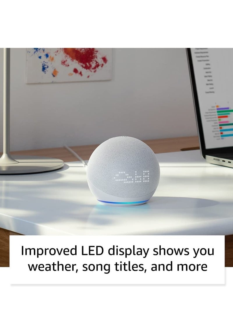 ECHO - Echo Dot (5th generation) smart speaker with clock and Alexa | | Use your voice to control smart home devices, play music or the Quran, and more (speaks Arabic, English, more.) | Cloud Blue - Image 1