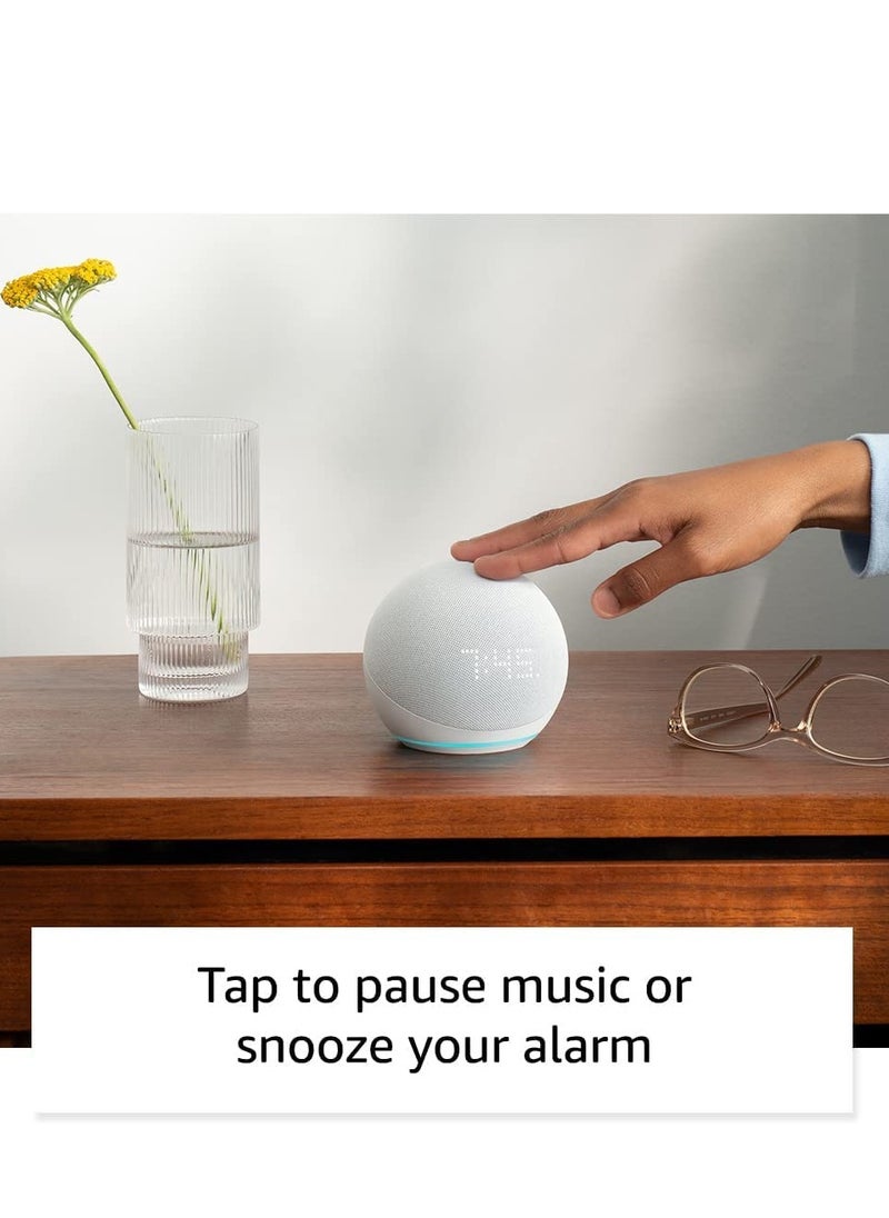 ECHO - Echo Dot (5th generation) smart speaker with clock and Alexa | | Use your voice to control smart home devices, play music or the Quran, and more (speaks Arabic, English, more.) | Cloud Blue - Image 1