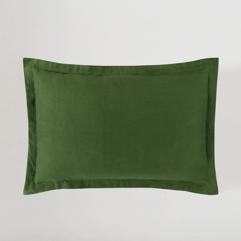 Sijo SIJO Premium Stone Washed 100% French Linen Shams  2-Pack  Small Batch Sourced from Normandy  Breathable and Durable (Forest  King Shams)  - Image 1