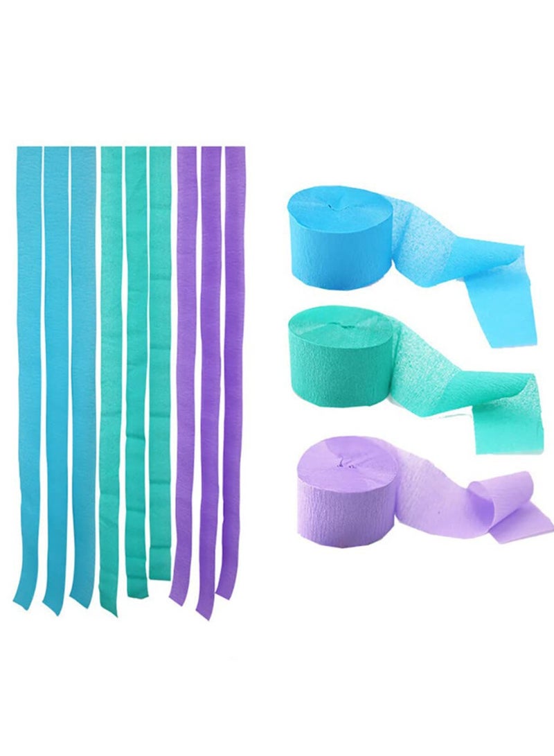 Mordely 3 Rolls Crepe Paper Ribbons with 66m Rainbow Streamers Paper for Party Decorations Wedding Ceremony Birthday Bouquet Indoor Festivals Decoration - Image 1
