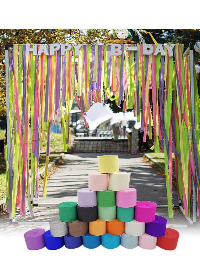 Mordely 3 Rolls Crepe Paper Ribbons with 66m Rainbow Streamers Paper for Party Decorations Wedding Ceremony Birthday Bouquet Indoor Festivals Decoration - Image 5