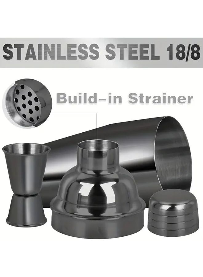 Large 24 Oz Stainless Steel Professional Bartender Kit Rose Golden 3 Pk Heavy Duty 18 8 Martini Shaker Set With Built In Strainer Measuring Jigger And Mixing Spoon For Home Bars Cocktail Making - Image 4