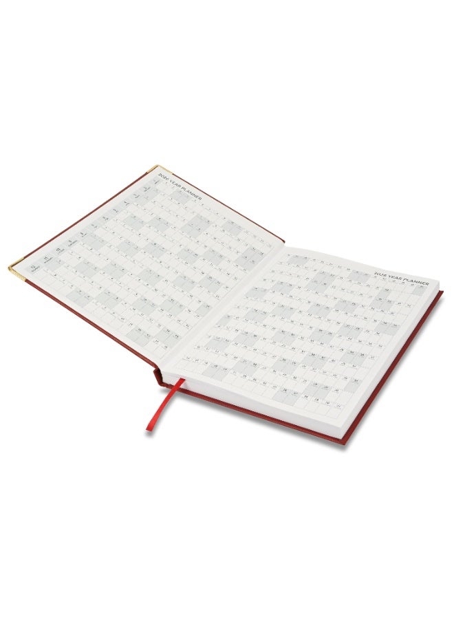 FIS 2026 Diary, A4 Size Diary(210x297mm), Hard Cover Vinyl Materials, 1 Side Padded Cover, Golden Corners, English, 60gsm White Paper, Maroon Color-FSDI42E26MR - Image 3