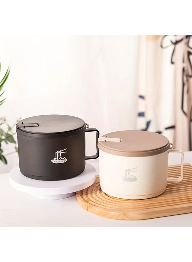 Black 50oz Stainless Steel Noodle Bowl With Lid Portable Soup Container for Back To School - Image 5