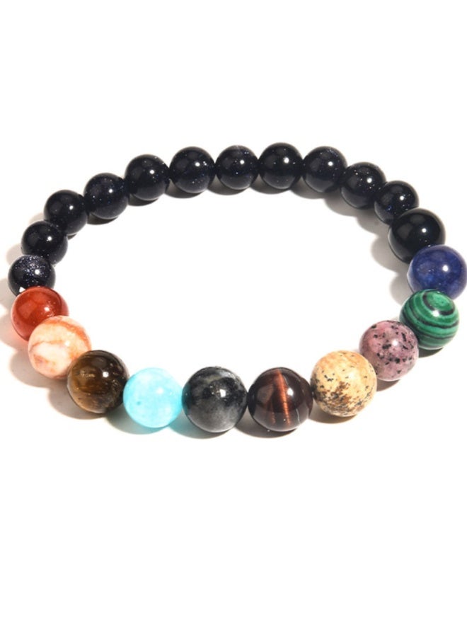 Universe Milky Way Eight Planets Bracelet Blue Sandstone Starry Sky Solar System Planet Bracelet - Image 1